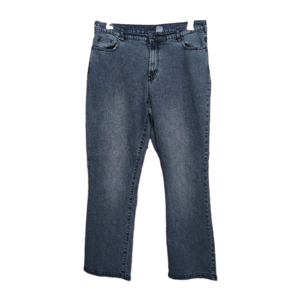 DG2 by Diane Gilman Bootcut Jeans Womens Plus Size 16W Blue Stretch Denim